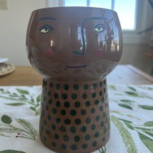 🆕 Opalhouse/Target MEDIUM Family Ceramic Face Indoor/Outdoor Planter 6"